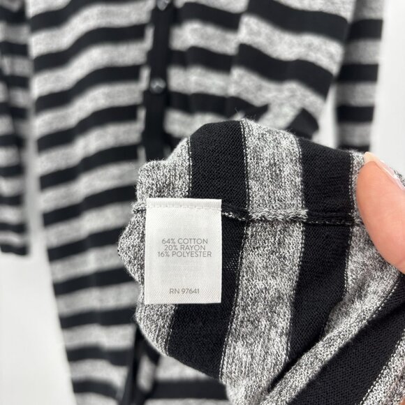J. Jill Wearever Collection Womens Gray/Black Striped Duster Cardigan Size Small - Picture 6 of 10